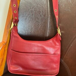 Coach Red Leather Shoulder Bag